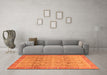 Machine Washable Oriental Orange Traditional Area Rugs in a Living Room, wshabs3968org