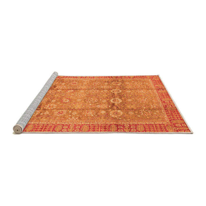 Sideview of Machine Washable Oriental Orange Traditional Area Rugs, wshabs3968org