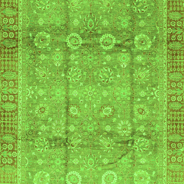 Machine Washable Oriental Green Traditional Area Rugs, wshabs3968grn