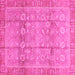 Square Oriental Pink Traditional Rug, abs3968pnk