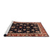 Sideview of Machine Washable Abstract Rust Pink Rug, wshabs3969