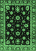 Machine Washable Oriental Emerald Green Traditional Area Rugs, wshabs3969emgrn