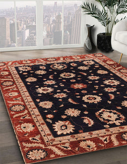 Machine Washable Abstract Rust Pink Rug in a Family Room, wshabs3969