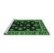 Sideview of Machine Washable Oriental Emerald Green Traditional Area Rugs, wshabs3969emgrn