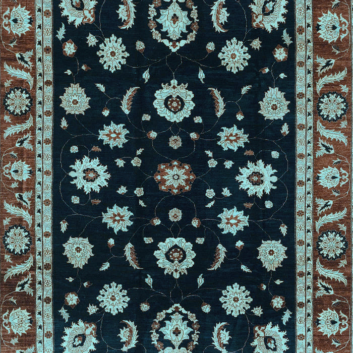 Machine Washable Oriental Light Blue Traditional Rug, wshabs3969lblu