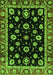 Machine Washable Oriental Green Traditional Area Rugs, wshabs3969grn