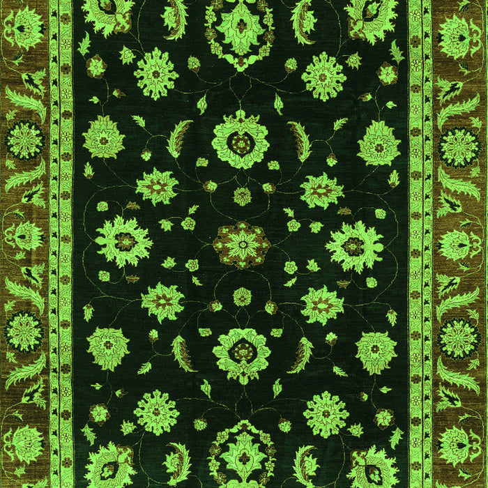 Machine Washable Oriental Green Traditional Area Rugs, wshabs3969grn