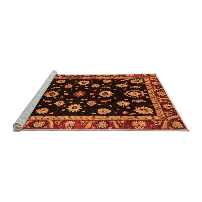 Sideview of Machine Washable Oriental Orange Traditional Area Rugs, wshabs3969org
