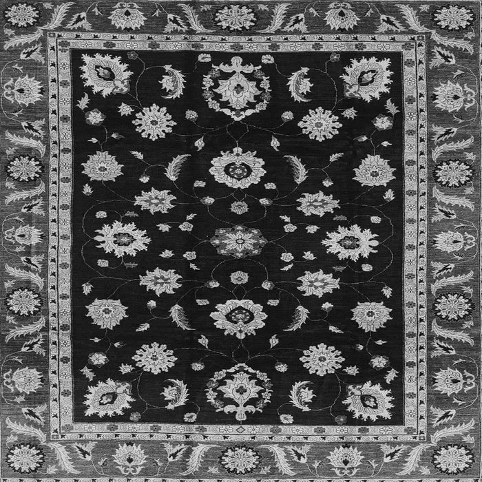 Square Oriental Gray Traditional Rug, abs3969gry