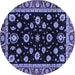 Round Oriental Blue Traditional Rug, abs3969blu