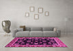 Machine Washable Oriental Pink Traditional Rug in a Living Room, wshabs3969pnk