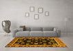 Machine Washable Oriental Yellow Traditional Rug in a Living Room, wshabs3969yw