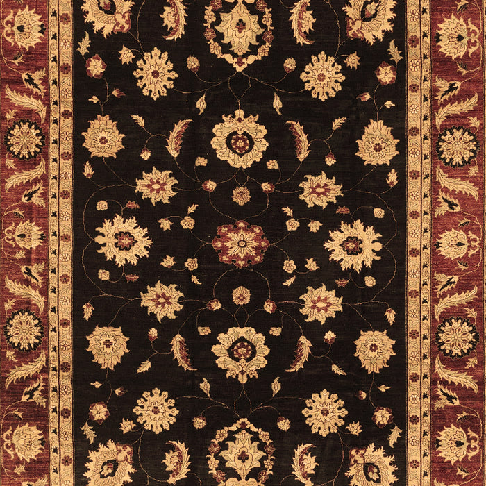 Machine Washable Oriental Brown Traditional Rug, wshabs3969brn
