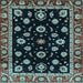 Square Machine Washable Oriental Light Blue Traditional Rug, wshabs3969lblu