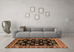 Machine Washable Oriental Brown Traditional Rug in a Living Room,, wshabs3969brn