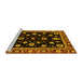 Sideview of Machine Washable Oriental Yellow Traditional Rug, wshabs3969yw