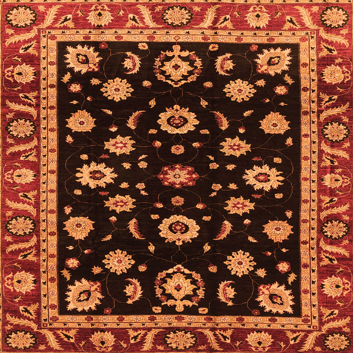 Square Oriental Orange Traditional Rug, abs3969org