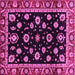 Square Machine Washable Oriental Pink Traditional Rug, wshabs3969pnk