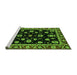 Sideview of Machine Washable Oriental Green Traditional Area Rugs, wshabs3969grn