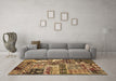 Machine Washable Abstract Brown Modern Rug in a Living Room,, wshabs396brn