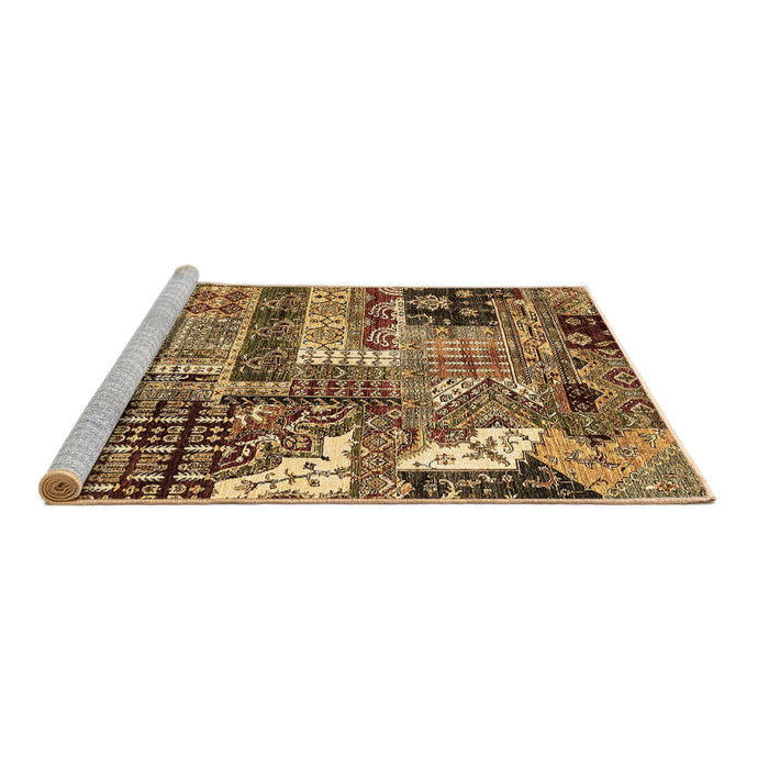 Sideview of Machine Washable Abstract Brown Modern Rug, wshabs396brn