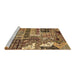 Sideview of Machine Washable Abstract Brown Modern Rug, wshabs396brn