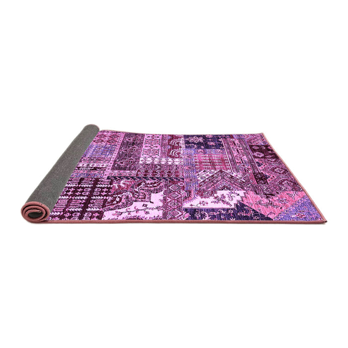Sideview of Abstract Purple Modern Rug, abs396pur