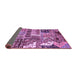 Sideview of Abstract Purple Modern Rug, abs396pur