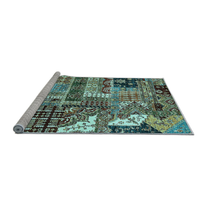 Sideview of Machine Washable Abstract Light Blue Modern Rug, wshabs396lblu