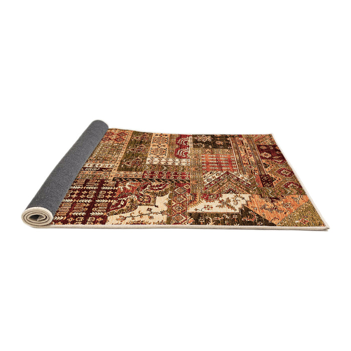 Sideview of Abstract Orange Modern Rug, abs396org