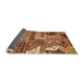 Sideview of Abstract Orange Modern Rug, abs396org