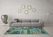 Machine Washable Abstract Light Blue Modern Rug in a Living Room, wshabs396lblu