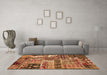 Machine Washable Abstract Orange Modern Area Rugs in a Living Room, wshabs396org