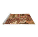 Sideview of Machine Washable Abstract Orange Modern Area Rugs, wshabs396org