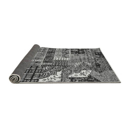 Sideview of Abstract Gray Modern Rug, abs396gry