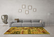 Machine Washable Abstract Yellow Modern Rug in a Living Room, wshabs396yw