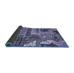 Sideview of Abstract Blue Modern Rug, abs396blu