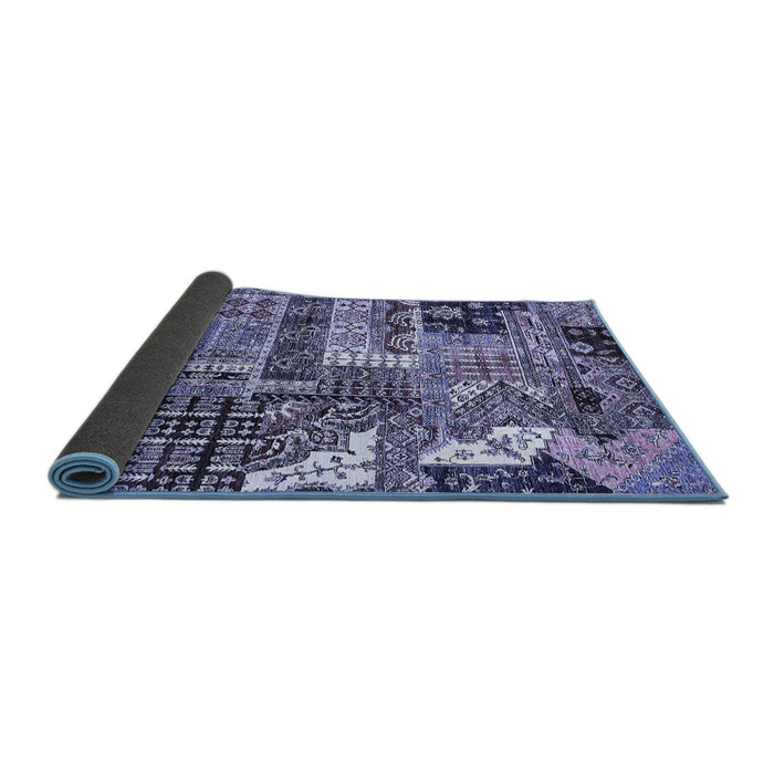 Sideview of Abstract Blue Modern Rug, abs396blu
