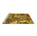 Sideview of Machine Washable Abstract Yellow Modern Rug, wshabs396yw