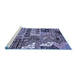 Sideview of Machine Washable Abstract Blue Modern Rug, wshabs396blu