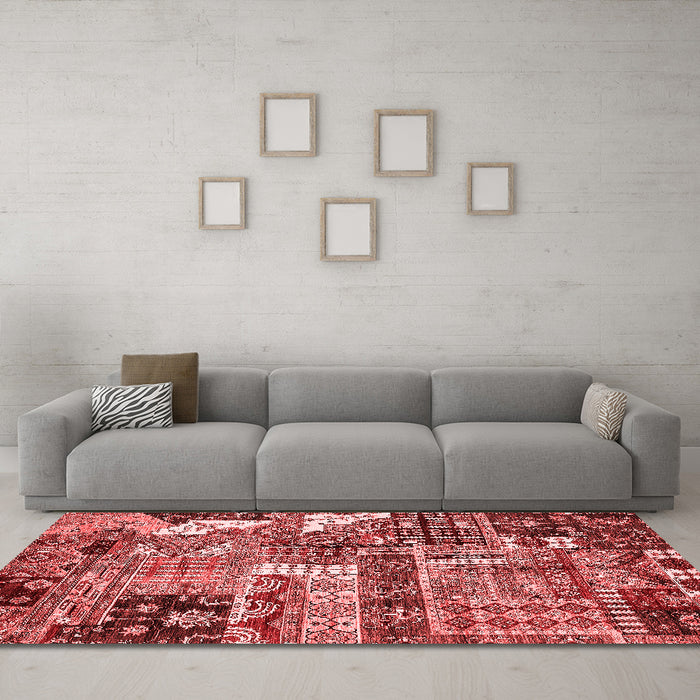 Modern Red Washable Rugs
