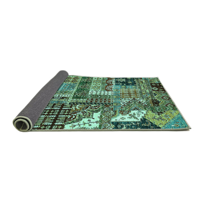 Sideview of Abstract Turquoise Modern Rug, abs396turq