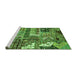 Sideview of Machine Washable Abstract Green Modern Area Rugs, wshabs396grn