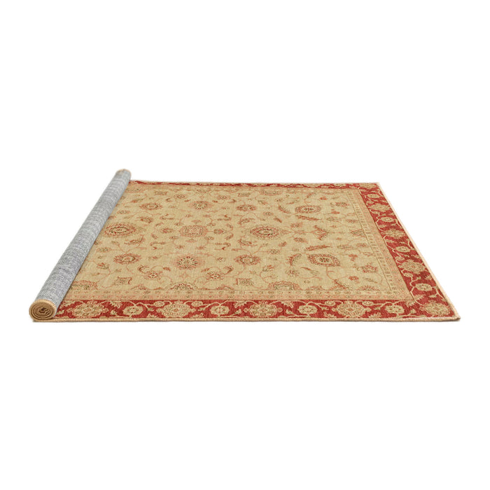 Sideview of Machine Washable Abstract Orange Rug, wshabs3970