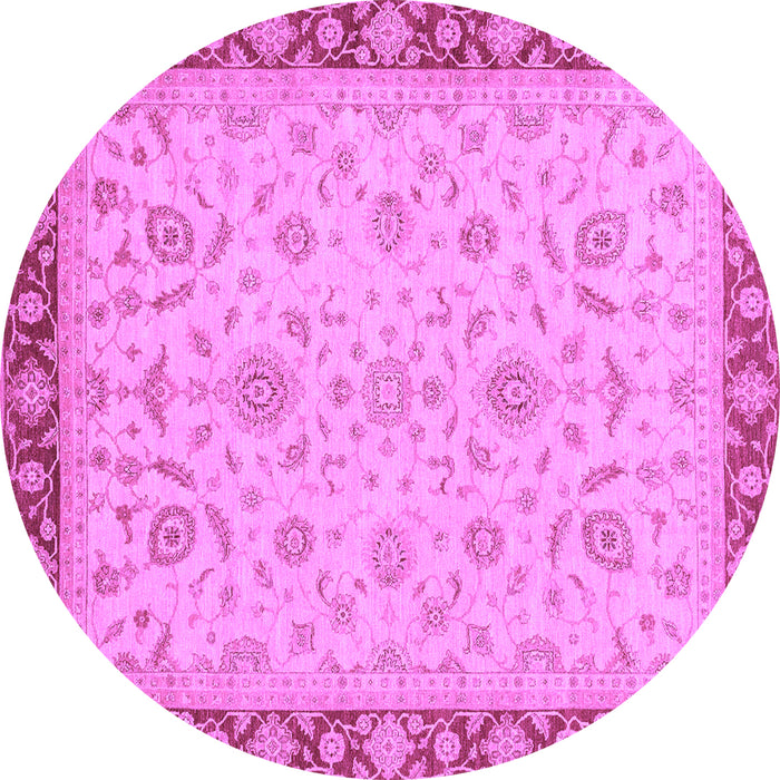Round Machine Washable Oriental Purple Traditional Area Rugs, wshabs3970pur