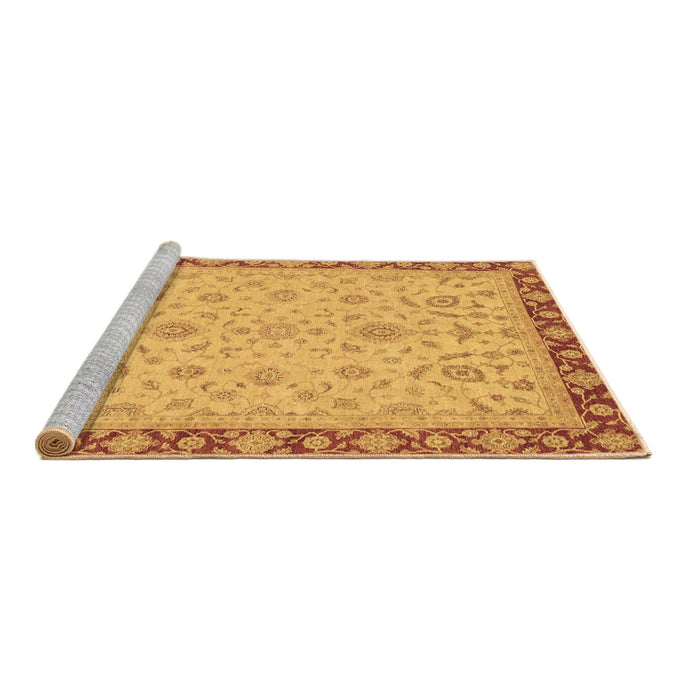Sideview of Machine Washable Oriental Brown Traditional Rug, wshabs3970brn