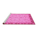 Sideview of Machine Washable Oriental Pink Traditional Rug, wshabs3970pnk