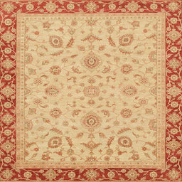 Square Machine Washable Abstract Orange Rug, wshabs3970