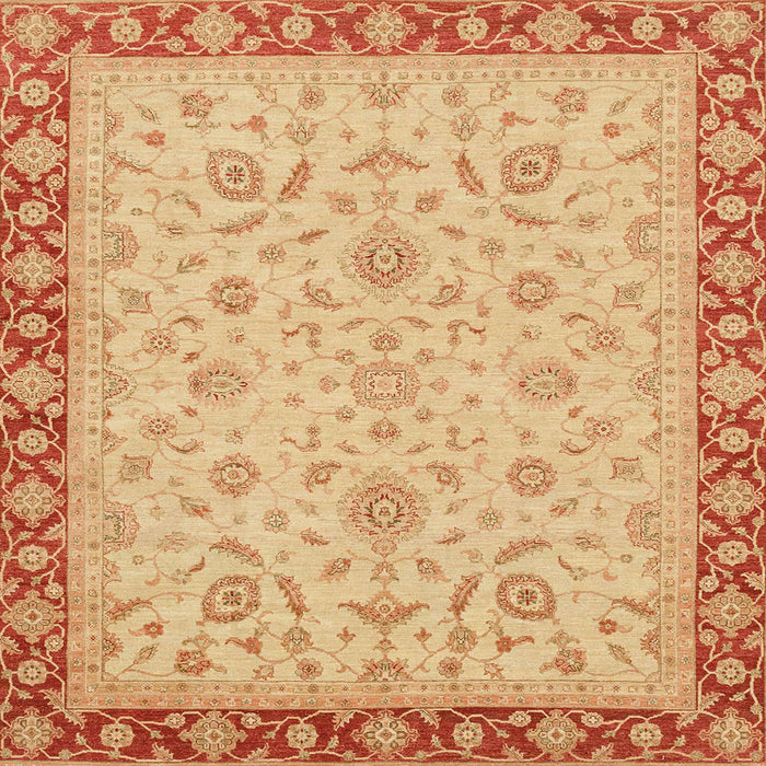 Square Abstract Orange Oriental Rug, abs3970