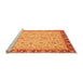 Sideview of Machine Washable Oriental Orange Traditional Area Rugs, wshabs3970org